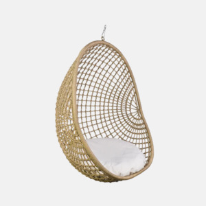 Pod Chairs: Hanging Pod Chair - Light Natural Check