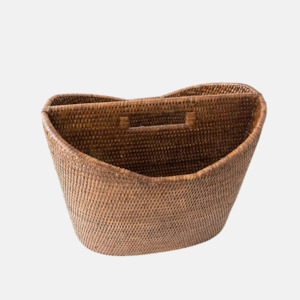 Coco Rattan Oval Magazine Holder
