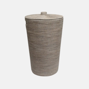 Baskets: Coco Rattan Laundry Basket - White Wash