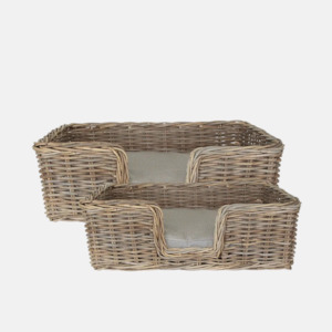 Baskets: Grove Rattan Dog Bed - Set of 2