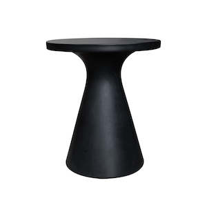 Corfu Pedestal Dining Table - Black Concrete