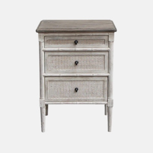 Bedside Tables: Laurette Rattan Bedside Table