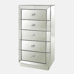 Drawers: Rhone 5 Drawer Chest - Mirrored