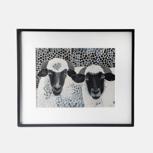 Wall Art 1: Sheep Heads Wall Art Black and White