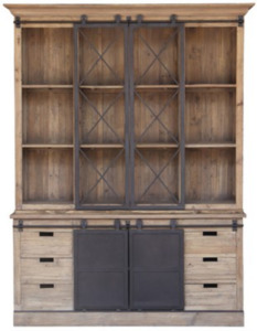 Barn Door Display Cabinet