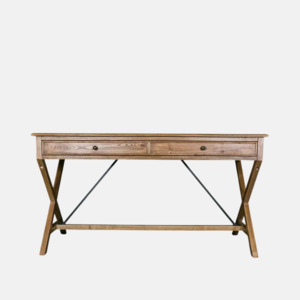 Cross Leg Oak Desk