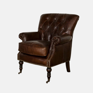 Living Room: Harrington Leather Armchair - Brown