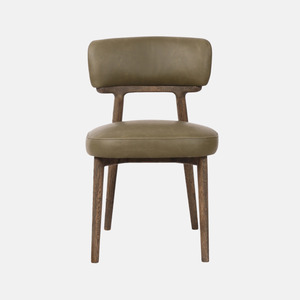Finn Leather Dining Chair - Olive