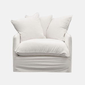 Lotus Slip Cover Armchair -  White