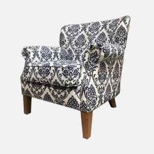Armchairs: Ascot Armchair - Navy & White