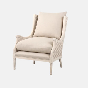 Chester Rattan Armchair - Whitewash