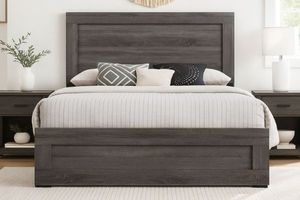 ROMNEY Queen Size Bed Frame (Grey)