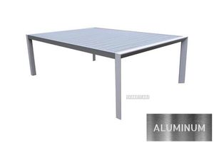 CARDIFF 220x150 Outdoor Aluminum Dining Table (White and Grey)
