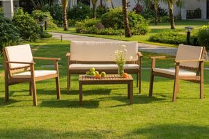 VIVA 4PC Outdoor Acacia Wood Patio Sofa Set