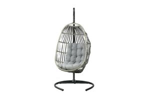 Hanging Chairs: WHETZEL Outdoor Rattan Hanging Egg Chair