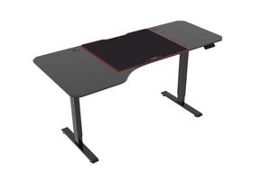 Sit Stand Desks: MATRIX 160 L-Shape Height Adjustable Desk with Jumbo Mouse Pad (Black)