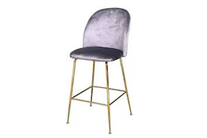 MILAN Velvet Barstool (Grey)