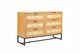 SAILOR 6 Drawer Chest with Rattan Design (Oak Colour)