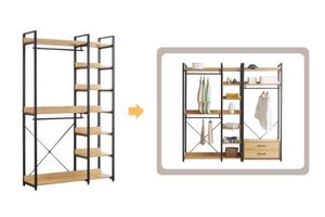 Bedroom: GARMON 200x120cm Open Wardrobe/Wall System Shelf (D)
