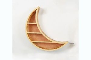 CRESCENT MOON 55x35cm Wooden Wall Shelf