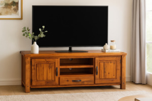 Entertainment Units: FOUNDATION Rustic Pine 185 Medium Entertainment Unit