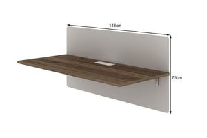 Office: UP1 straight desk system screen in dark grey color in 3 sizes. - 148cm Long for 150 Long desk