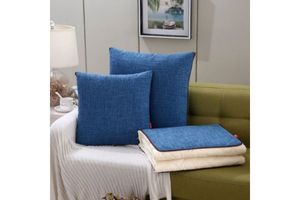 2-in-1 Multifunction Throw Pillow & Cotton Blanket/Quilt - Large Size (Blue)