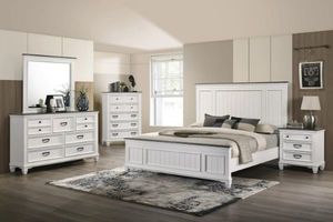 Bedroom Set: CHARLES 4PC/5PC/6PC Bedroom Combo in Queen/Super King Size (White & Grey)
