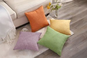 Homewares: COLOURFUL Linen Cushion with Inner (45cm x 45cm)
