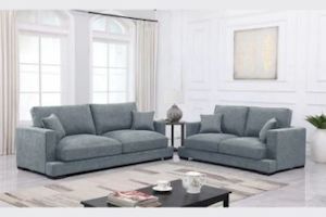 Sofa & Lounge Chairs: CARLO Fabric Corner Sofa with Ottoman
