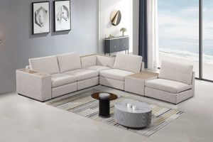 Sofa & Lounge Chairs: DYNASTY Modular Corner Sofa Set (Beige)