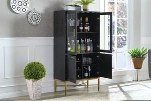 WILLA Dry Bar Cabinet (Black & Gold)