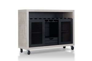RALYNA Wine Cabinet / Kitchen Island (Black)