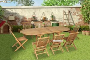 Outdoor: BALI 1.6M-2.4M Solid Teak Wood Extendable Outdoor Dining Set (7PC/9PC)