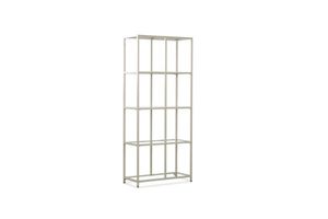 Living: STARK Steel Frame 180x80cm Glass Display Cabinet (Cream)