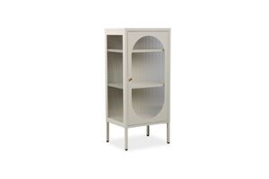 STARK Steel Frame 100x45cm 1-Arched Door Glass Display Cabinet (Cream)