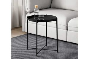 Living: SASAKI Simple Side Table with Removable Tray (Black)