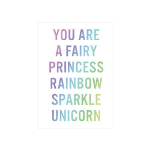 Rainbows And Unicorns: Iko Iko Words Card Unicorn