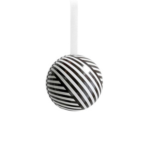 Christmas Tree Decorations: Father Rabbit Christmas Fillable Bauble Black and White Stripe