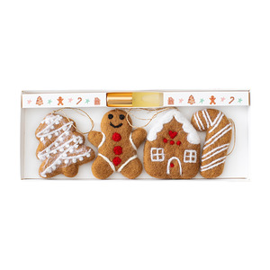 Christmas Tree Decorations: Scented Christmas Felt Gingerbread Decorations Set of Four with Fragrance