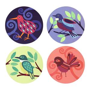 Colourful Native Birds Coaster Set of 4