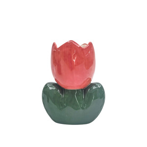 Planters And Vases: Ceramic Tulip Vase Red Small