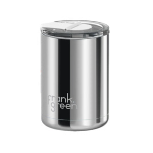 Frank Green Ceramic Coffee Cup with Hinged Screw Lid 12oz Limited Edition Chrome&hellip;