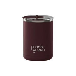 Frank Green Ceramic Coffee Cup with Hinged Lid 12oz Chocolate