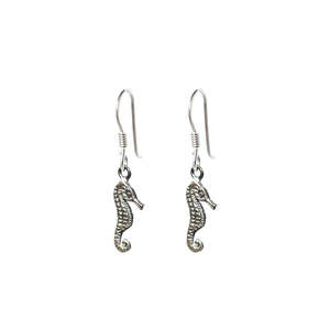 Earrings: Iko Iko Earrings Seahorse Silver