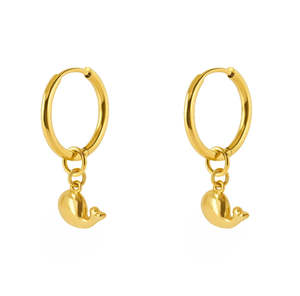 Earrings: Iko Iko Huggie Earrings Whale Gold