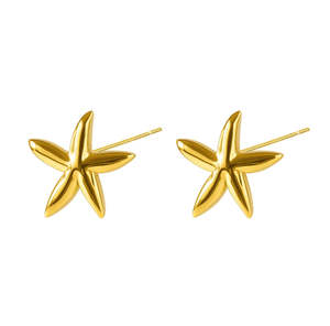 Earrings: Iko Iko Studs Pretty Starfish Gold