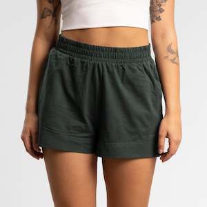 Womens Shorts Pants: Script Box Short Women's MILITARY