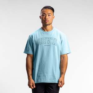 Mens Tees: Varsity Line Block Tee Unisex AQUA