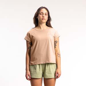 Womens Tops On Sale: Script Box Tee Women's Clay